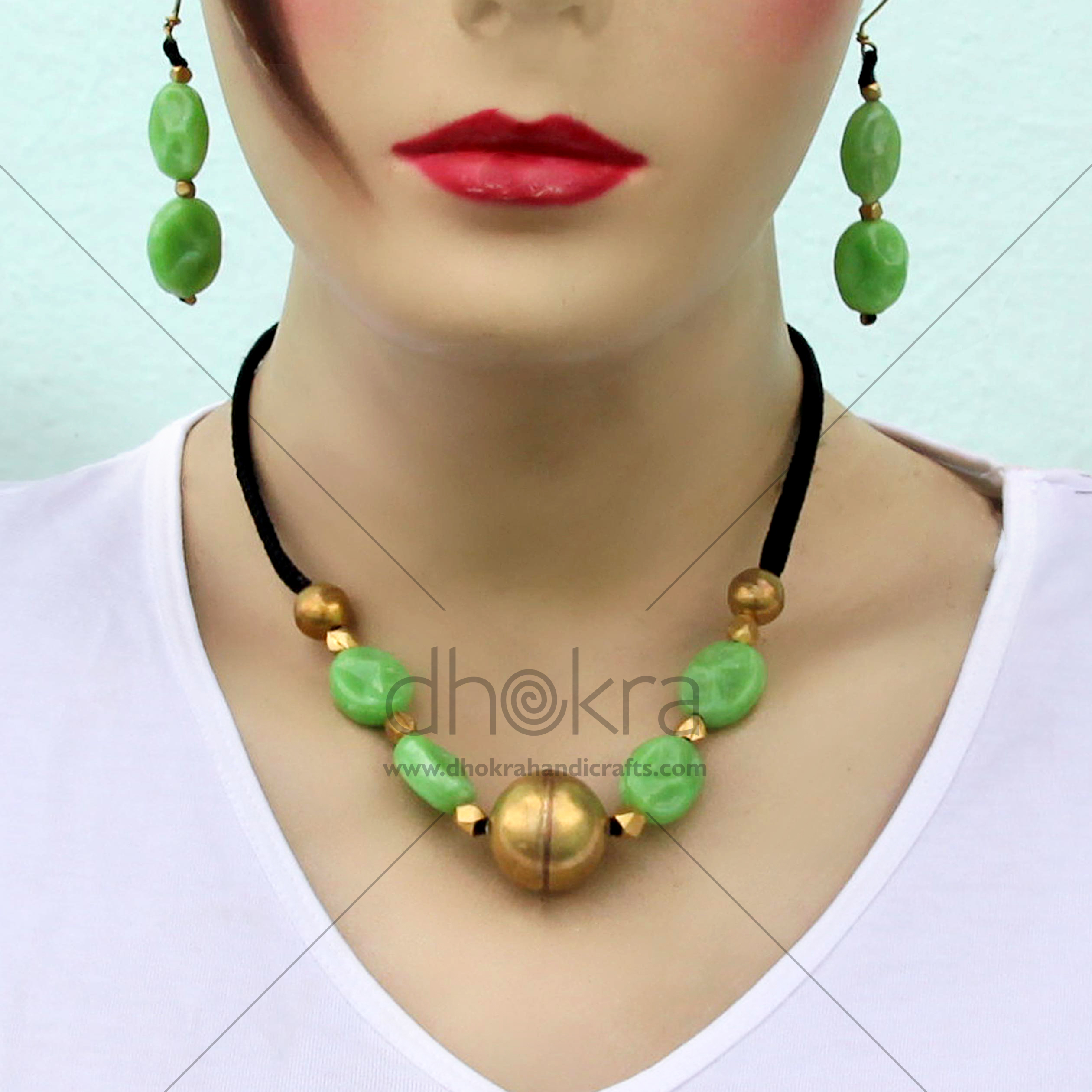 Dhokra Crystal Avanti Set | dhokra tribal jewellery | Dhokra